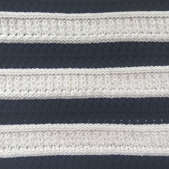 Striped Nautical Sweater Women's Large Chunky Knit Pullover Blue White Coastal - Picture 5 of 11